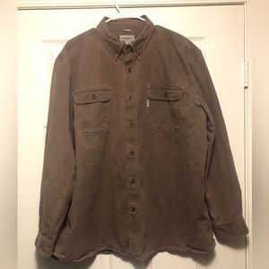 Carhartt Workwear Button Down Shirt- Mens XXL- Brown